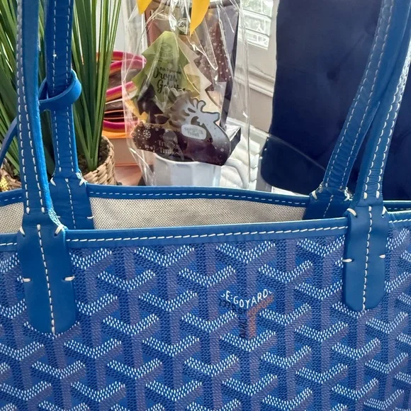 Goyard Blue Monogram Tote - Picture 13 of 16
